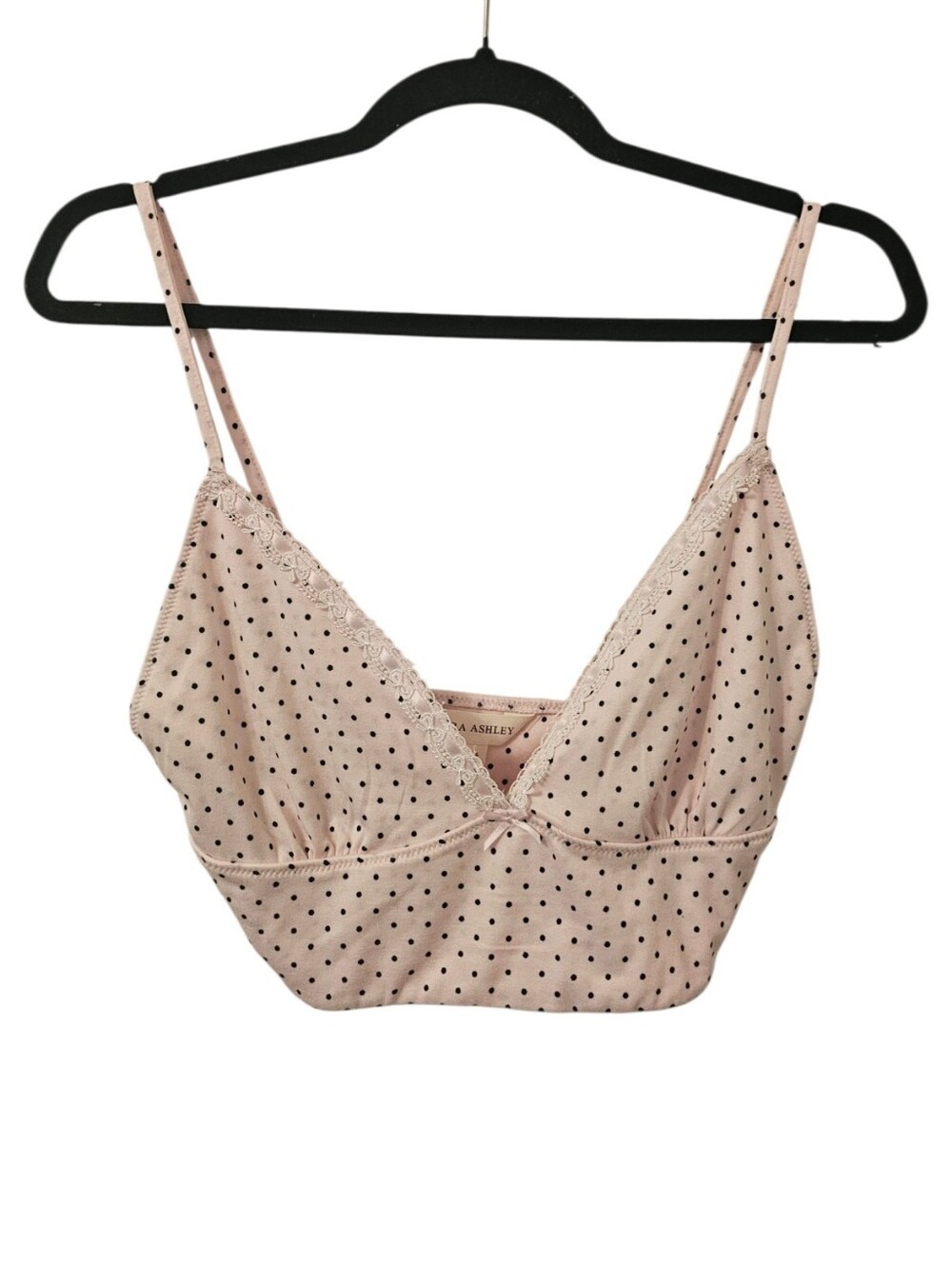 Pink, Black and White Laura Ashley Women's Polka Dot Bralette